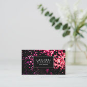 Zwart-roze Abstract Visitekaartje (Staand voorkant)