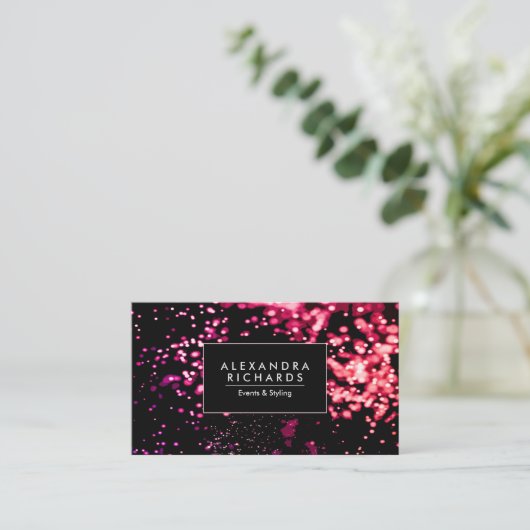 Zwart-roze Abstract Visitekaartje (Staand voorkant)