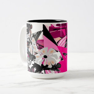 Zwart & Roze Abstracte Mok