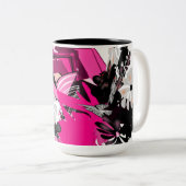 Zwart & Roze Abstracte Mok (Voorkant rechts)