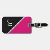 Zwart roze acrylafbreekblok bagagelabel (Voorkant horizontaal)