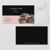 Zwart/roze Antiek/ Visitekaartje voor design (Voorkant / Achterkant)