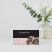 Zwart/roze Antiek/ Visitekaartje voor design (Staand voorkant)