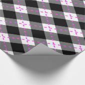 Zwart-roze Argyle Cadeaupapier (Hoek)