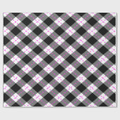 Zwart-roze Argyle Cadeaupapier (Vlak)