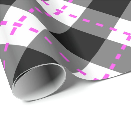 Zwart-roze Argyle Cadeaupapier (Rol Hoek)