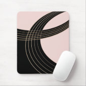 Zwart-roze Art Deco-krommen met monogram Muismat (Met muis)