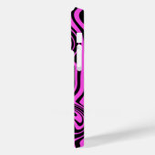 Zwart Roze Art Waves iPhone Case - Kies Kleur (Achterkant / Links)