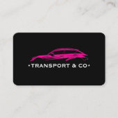 Zwart Roze Auto Driver Chauffeur Retro Modern Visitekaartje (Voorkant)