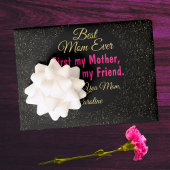 Zwart Roze Beste Moeder Ooit Chique Modern Moederd Inpakpapier Vel