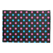 Zwart Roze Blauwe Stippenpatroon Kussensloop (Achterkant)