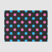 Zwart Roze Blauwe Stippenpatroon Tissuepapier (Voorkant)