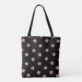 Zwart & Roze Bloem Tote Bag (Achterkant)