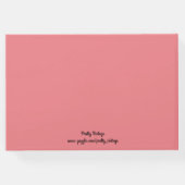 Zwart Roze Bloemen Elegant  Gastenboek (Achterkant)