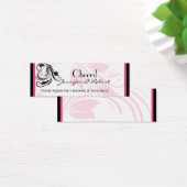 Zwart Roze Bloemen Scroll Bruiloft Drink Ticket Mini Visitekaartjes (Bureau)