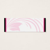 Zwart Roze Bloemen Scroll Bruiloft Drink Ticket Mini Visitekaartjes (Achterkant)