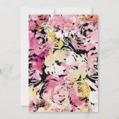 Zwart Roze & Blush Waterverf Flower Arch Bruiloft Kaart (Achterkant)