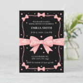 zwart roze Bogen Ze is het knopen van de Knot Vrij Kaart (Staand voorkant)