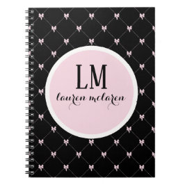 Zwart & Roze Boog Monogram Notitieboek