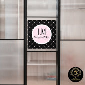 Zwart & Roze Boog Monogram Raamsticker