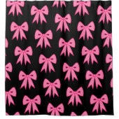 Zwart Roze Bow Douchegordijn (Voorkant)
