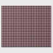 Zwart Roze Buffel Plaid Patroon Cadeaupapier (Vlak)