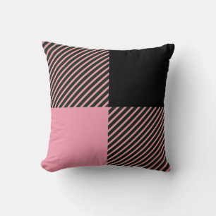 Zwart Roze Buffel Plaid Patroon Kussen