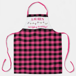 Zwart-roze buffels, gezoet keukenpron schort