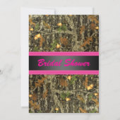 Zwart-roze, Camo, Bridal Shower Invitation Kaart (Achterkant)