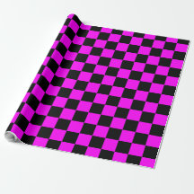 Zwart + Roze Check Checkerboard Patroon