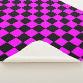 Zwart + Roze Check Checkerboard Patroon Sherpa Deken (3/4)