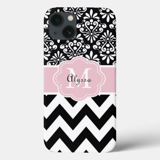 Zwart roze Chevron, persoonlijk Case-Mate iPhone Case (Achterkant)