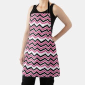 Zwart Roze Chevron Streep  Schort (Insitu)