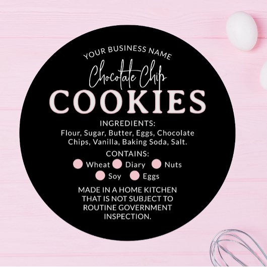 Zwart Roze Chocolade Cookies Cottage Law Sticker