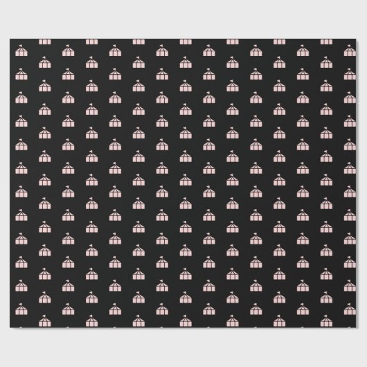 Zwart Roze Circus Thema Meisje Cadeaupapier (Vlak)