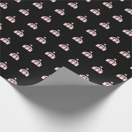 Zwart Roze Circus Thema Meisje Cadeaupapier (Hoek)