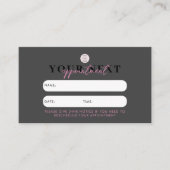 Zwart Roze Client Afspraak Kaart QR Code Logo Visitekaartje (Voorkant)