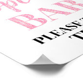 Zwart Roze Confetti Popcorn Bar Teken Poster (Hoek)