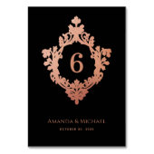 Zwart Roze Crest Elegante   bruiloft Kaart (Achterkant)