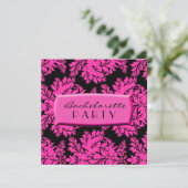 Zwart-roze Damask Kaart (Staand voorkant)