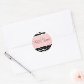 Zwart Roze Dank u bruiloft gunst Sticker (Envelop)