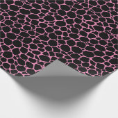 Zwart Roze Dier Print Patroon Cadeaupapier (Hoek)