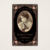 Zwart Roze Elegant Begrafenis Gebed Kaart (Voorkant)