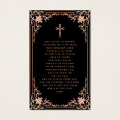 Zwart Roze Elegant Begrafenis Gebed Kaart (Achterkant)