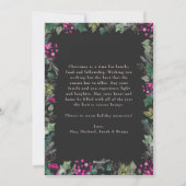 Zwart & Roze Elegant Boho Foto Vrolijk Kerstfeest Feestdagenkaart (Achterkant)