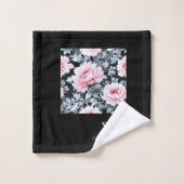 zwart & roze elegant Modern Floral Bad Handdoek (Wasdoekje)