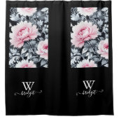 zwart & roze Elegante Chinoiserie Douchegordijn (Voorkant)