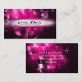 Zwart Roze Elegante Donkere Bloemen Op Zwart Visitekaartje (Voorkant / Achterkant)