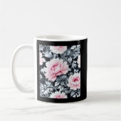zwart & roze elegante  Floral Koffiemok (Links)