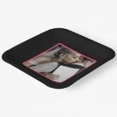 Zwart, roze en aanpasbaar papieren bordje (Gebogen)